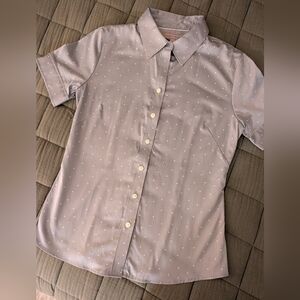 NWT Banana Republic Polka Dot Button Down Short Sleeve Blouse - Size 6